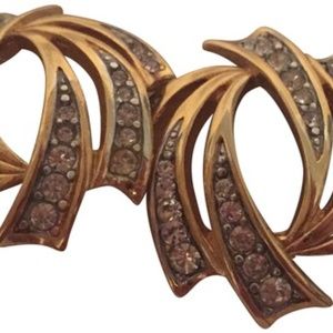 Givenchy Gold Vintage Tone Rhinestone Earrings